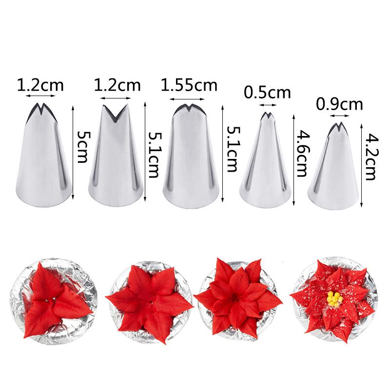 30pcs Russian Tulip Icing Piping Nozzles Pastry Cream Tips Stainless Steel Pastry Nozzles Confectionery Tool Baking Pastry Bag