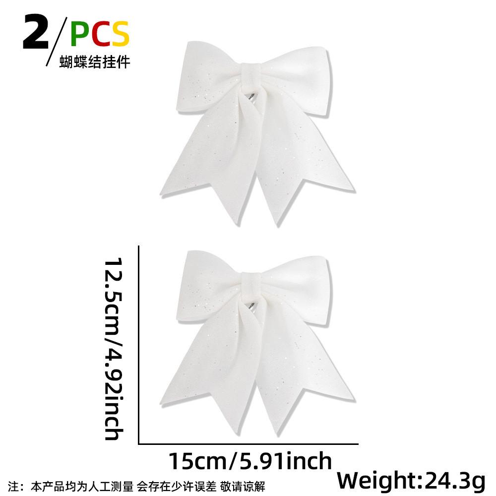 

Красивые елочные банты с плюшевым жемчужным хлопком для праздничного настроения White Bow