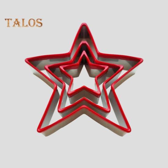 3Pcs Biscuit Mold Durable Stainless Steel Christmas Tree Star Shaped Cookie Cutter for Festive Holiday
