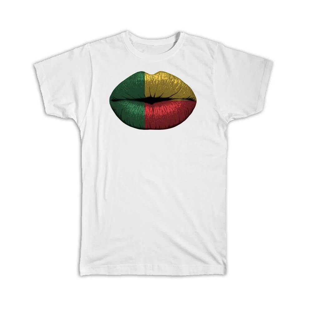 Gift T-Shirt : Lips Beninese Flag Benin Expat Country For Her Women Feminine M