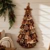 Complete Crafting Gift Box DIY Oversized Patchwork Christmas Tree Kit Retro Plaid Fabric Assembly Set Craft for with Hanging Ornaments Holiday
