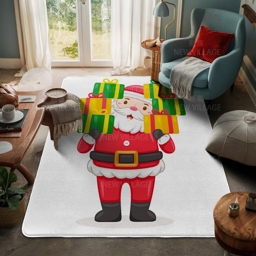 House Entrance Carpet Home Door Mat Living Room Bath Foot Bathroom Non-slip Water Absorption Rugs Bath Merry Christmas Winter