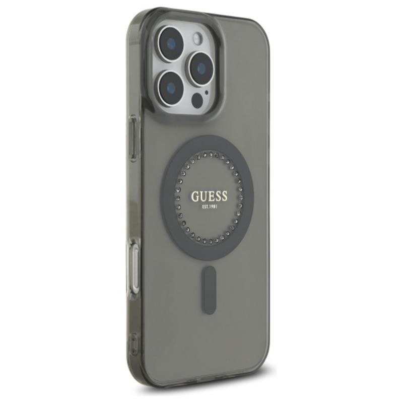 Guess Iml Rhinestones Magsafe - Etui Iphone 16 Pro Max (Czarny)