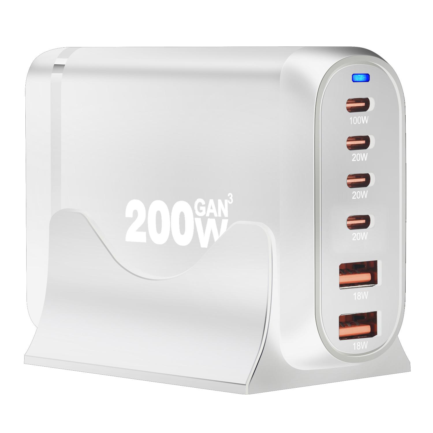 

200W 160W 120W Multi Port High Power Desktop Power Charger Adapter for Mobile Phone Type C Charger for Macbook Laptop UK