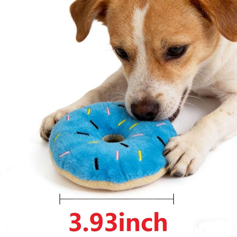 Soft Dog Donuts Plush Puppy Chewing Toys Pet Squeaker Sound Toys for Small Medium Dog Pet Interactive Toys Dog Supplies