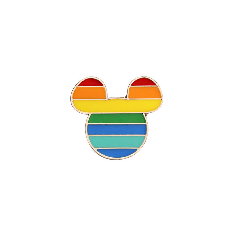 Six-Color Rainbow Corsage Metal Brooch Pin for Coats, Hats, and Backpacks