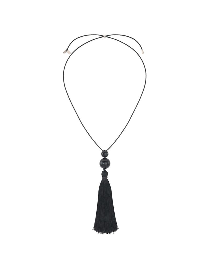 Denu Black Tessel & Glass Necklace [Black]