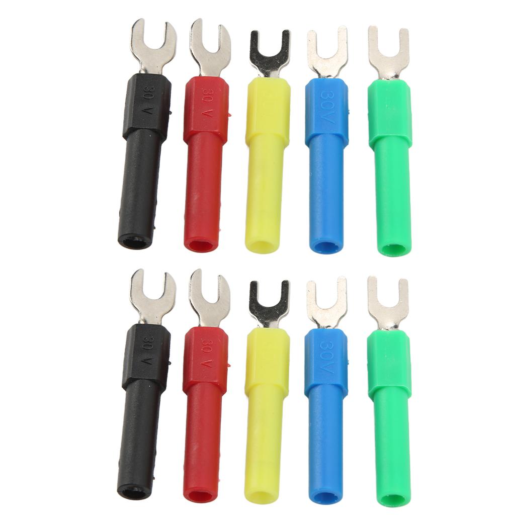 10PCS U Type Wire Connector Rear 4mm Socket 5 Color for Multimeter Electronic Application