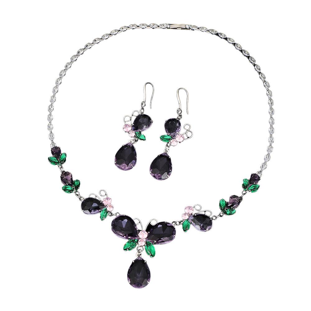 Yellow Butterfly Zircon Luxury Necklace and Earring Set: Versatile and Trendy Fashion Statement
