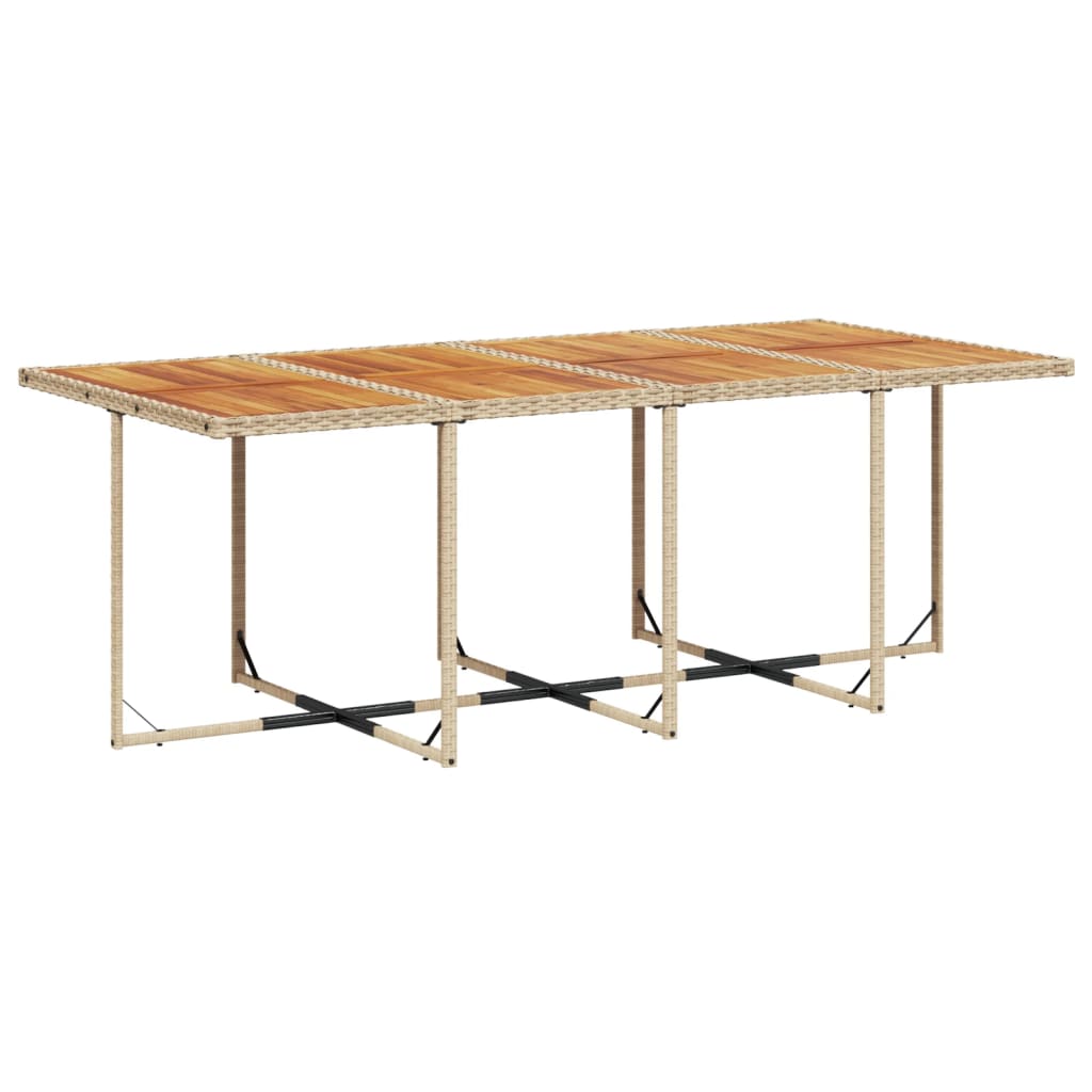 13 Piece Outdoor Dining Set with Cushions Beige Poly Rattan