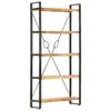 Bookshelf with 5 Shelves 90 X 30 X 180 Cm Solid Mango Wood
