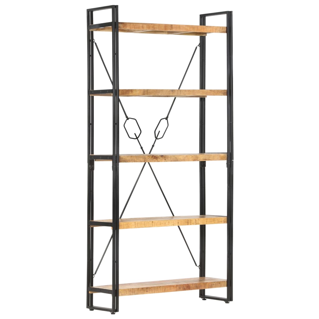 Bookshelf with 5 Shelves 90 X 30 X 180 Cm Solid Mango Wood
