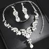 2pcs/set Shining Bridal Necklaces Earrings Elegant Necklace Earrings Set  Wedding