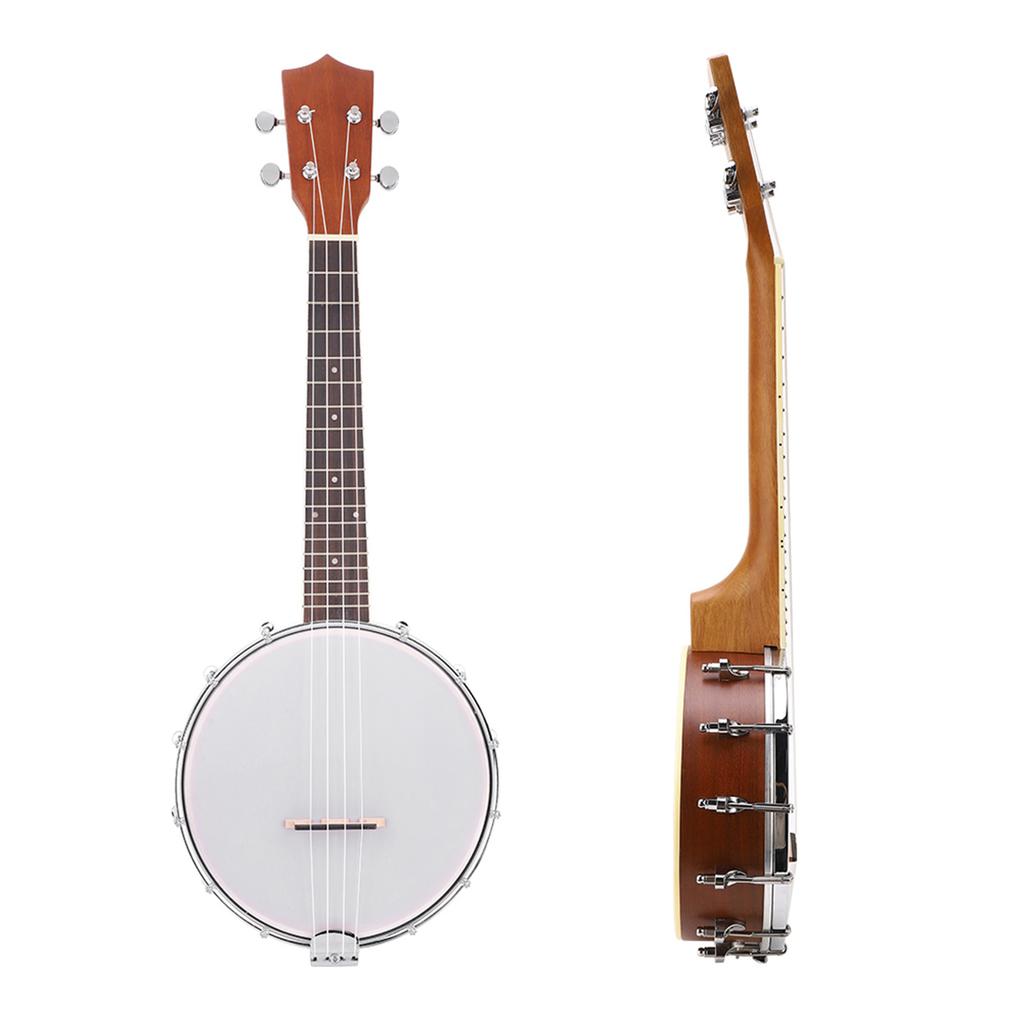 4 String Banjo Set with BJ10 Strings Capo Cleaning Polish Cloth