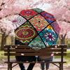 1PC Mandala PatternsAutomatic Open/Close Umbrella with Windproof, 8-Rib Sturdy Canopy, Durable Ribs, Fashionable Design, Outdoor Accessory, Fun Prin,