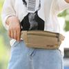 Casual Solid Color Canvas Outdoor Waist Belt Bag Canvas Bags Money Pouch Chest Bag Waist Packs
