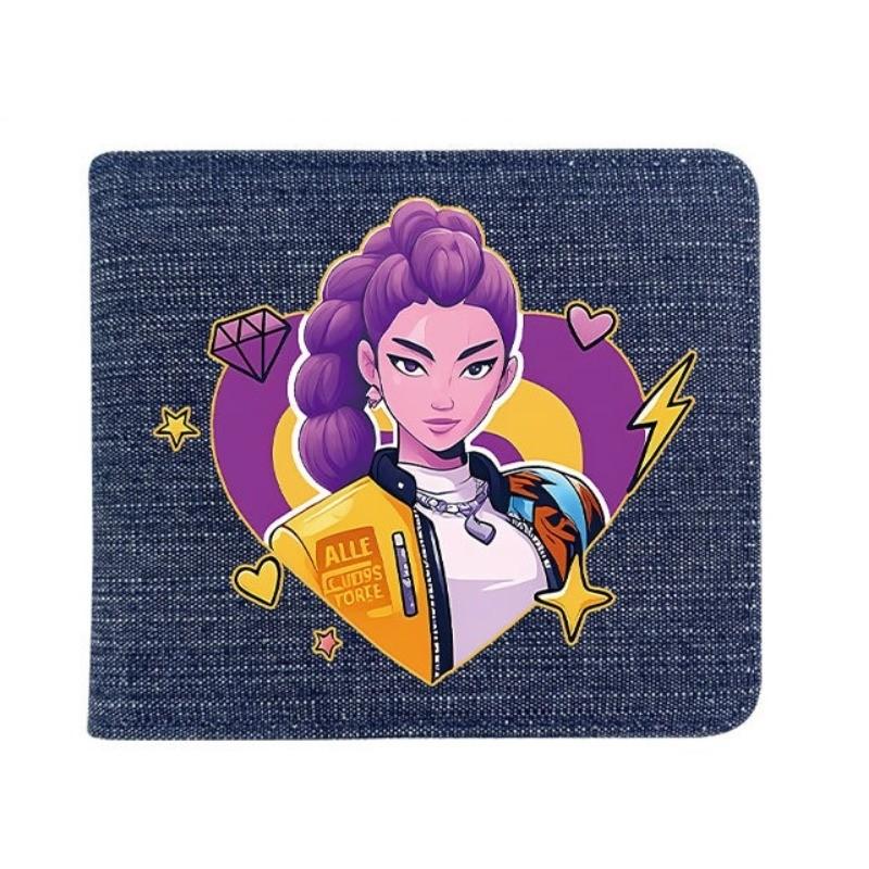 Fold Denim Kpop Hunters Rumi Zoey Mira Anime Wallet Short Purse