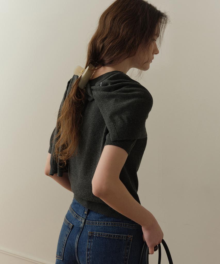 Poyueoaijeuonli Bay Layered Half Knit Set (Charcoal)
