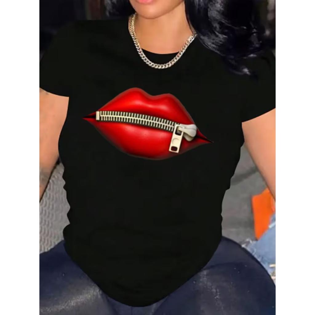 Women Casual Short Sleeve Tee Comfortable Crew Neck, Soft Adorable Printed T-shirt