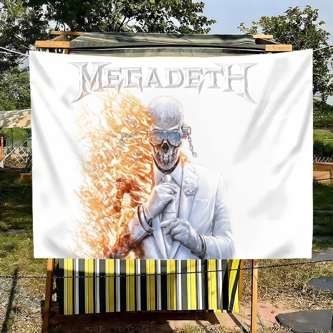 

Rock Band MMegadeth flag For Bedroom Living Bar Garden Outdoor Active Decoration Background And Concert Dormitory tapestry 74x94cm(29x37in)