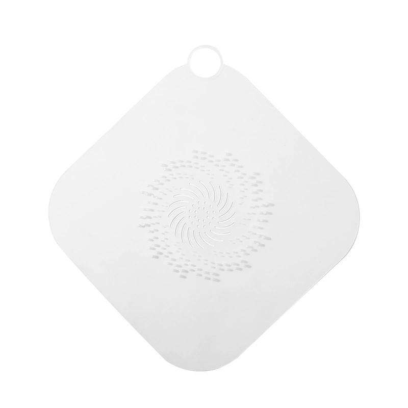 Силиконовый слив для пола Слив для душа Заглушка для волос Квадратная крышка Отсек для волос Фильтр для воды в ванне Крышка слива для пола Защита от засоров