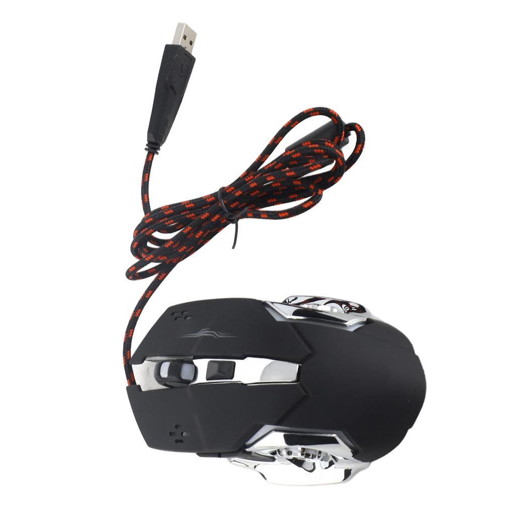 Wired Gaming Mouse USB Optical Computer Mouse with RGB Backlight 4 Adjustable DPI Up to 3600 Laptop