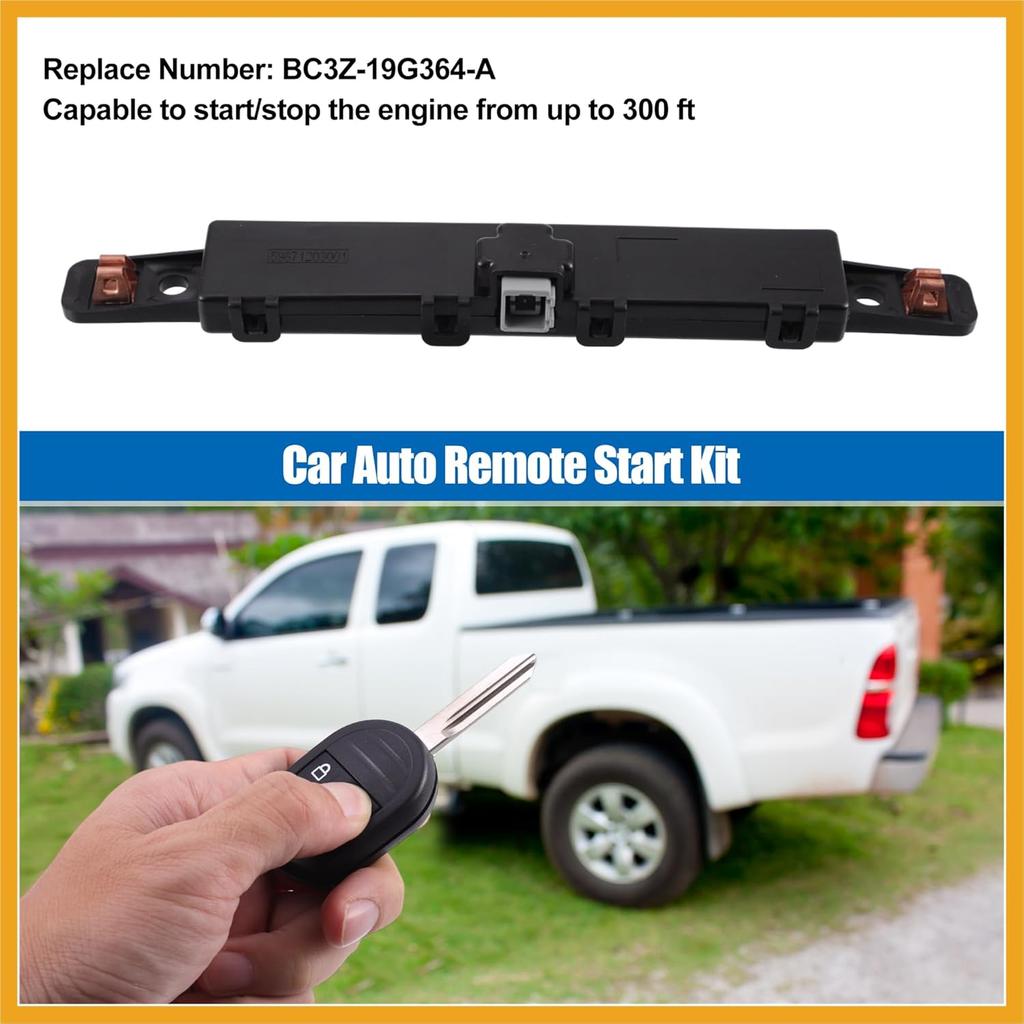 Car Auto Remote Start System Kit Fit for Ford F150 Edge with 2 Remote Key Fob and Antenna Jumper Wire - Pack of 3 Black Durable Material Replacement