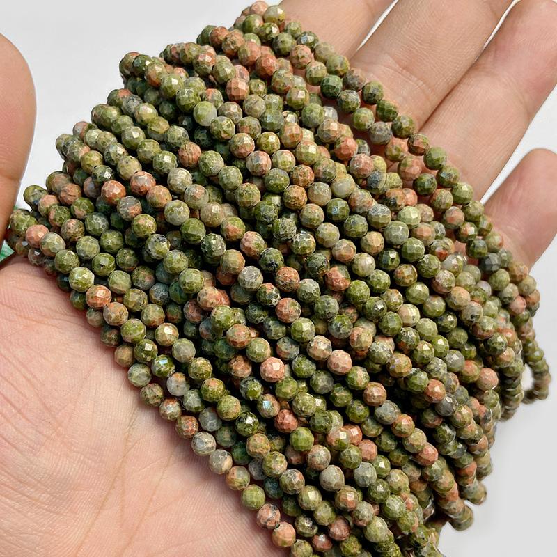 4MM Natural Faceted Quality Agates Crystal Jades Stone Beads Tiny Loose Green Yellow Pink Red Gem Bead For Jewelry Making DIY