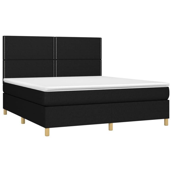 VidaXL Slat Bed Base with Mattress and LED, Upholstered Bed, Double Bed, Adult Bedroom Interior Bed, 3135375