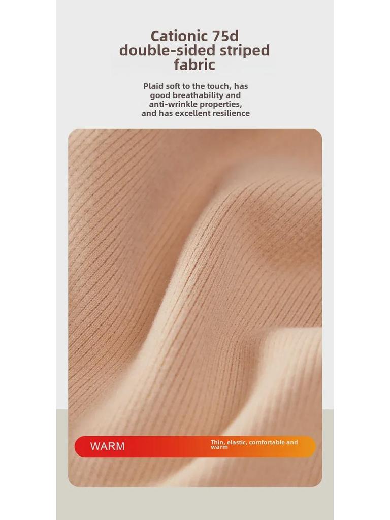 Damen 75D Milchseide Langarm-BH mit Brustpolstern - Winterwärme, Konstante Temperatur, Antibakteriell, Nahtlos, Schnell wärmend.