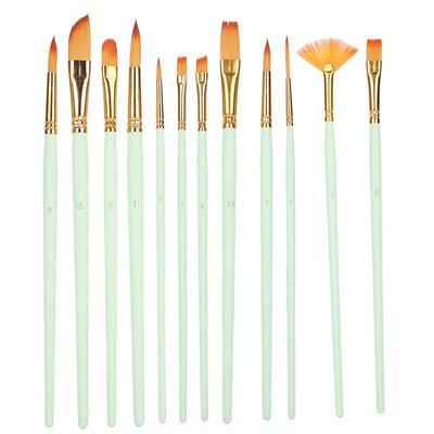 12 Stück Nylon Pinselset Aquarellpinsel Malwerkzeug Kunstbedarf für Bastelsammlung12 Stück Matt