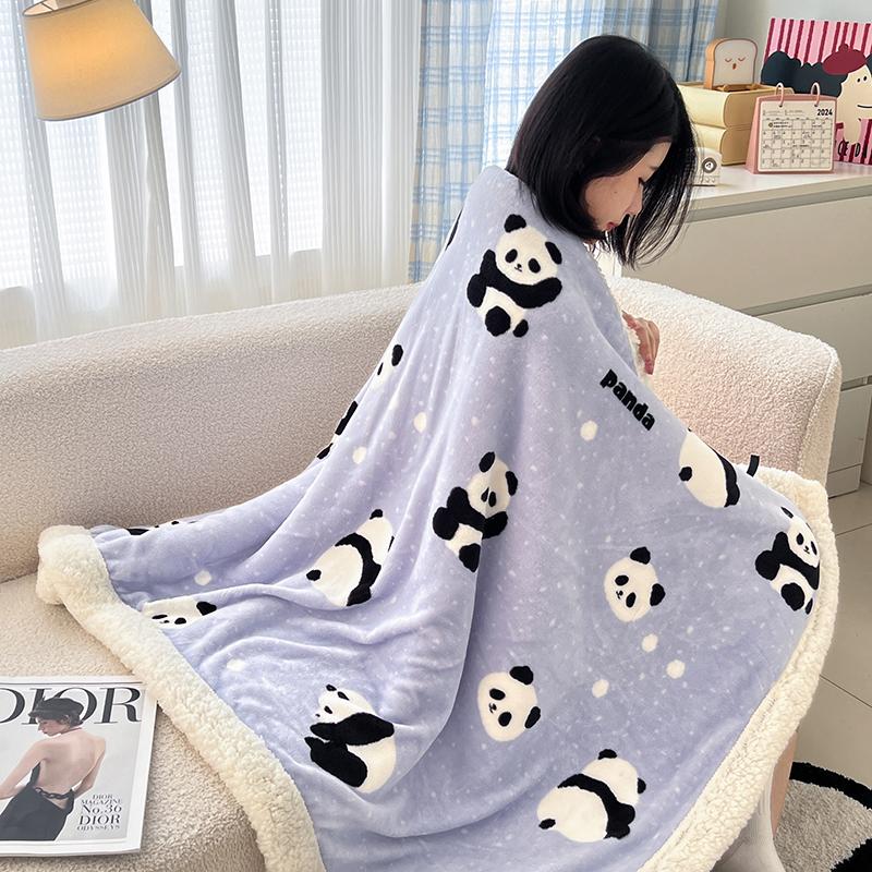 

Pink Plaid Thick Blanket Girls Childrens Room Cute Cartoon Animal Bed Blanket Adults Home Travel Autumn and Winter Warm Blankets 100x150cm 1pc