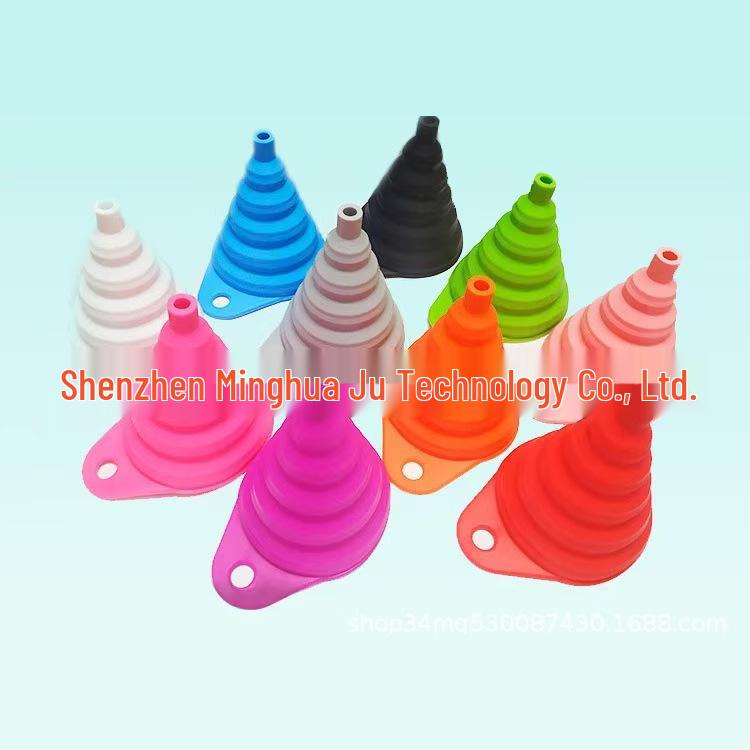 Silicone Funnel Set: Portable, Foldable, Food-Grade Funnels with Large and Small Openings for Kitchen Use