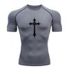 Men's Compression Fitness T-Shirt, Stylish Gothic Dark Cross