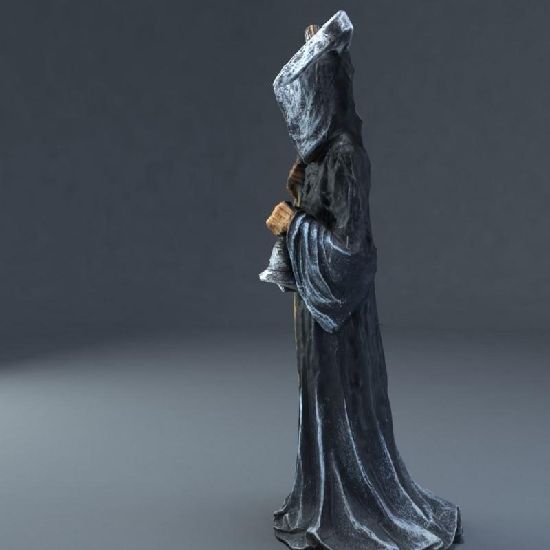 Holy Death Statue Standing Sickle Reaper Resin Rrafts Statue Santa Muerte Figurine Grim Reaper Holding Scythe Halloween Decor