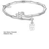Flower Decor Women Bangle Chinese Character Pendant Adjustable Bamboo Shape Open Bracelet Jewelry Accessories