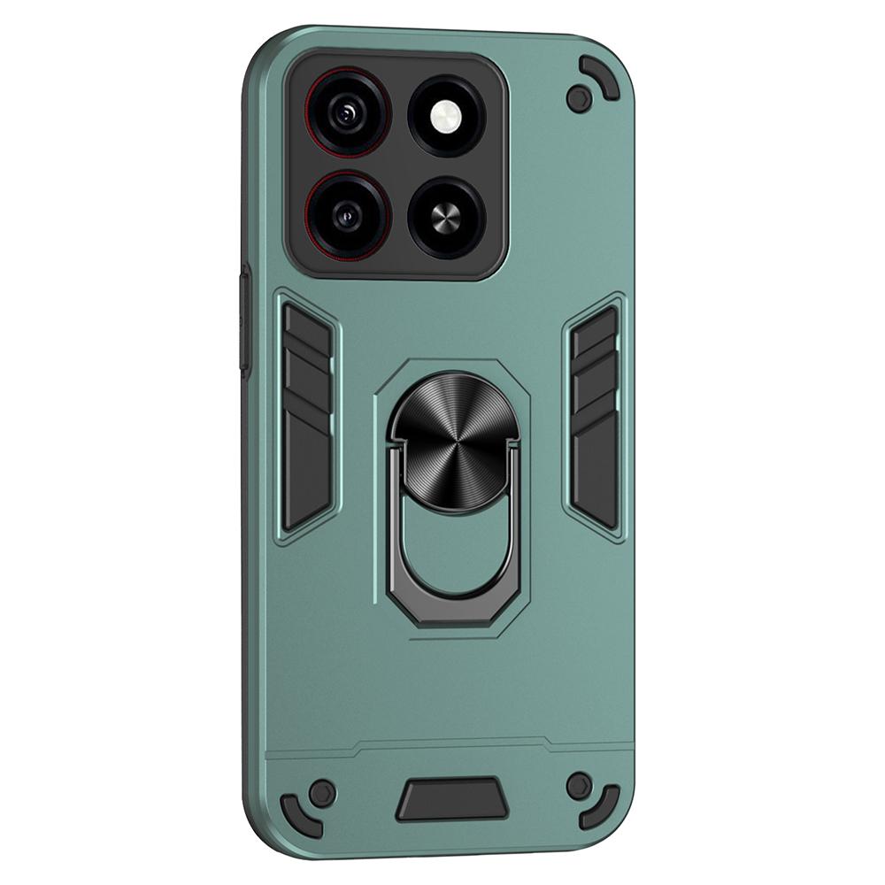 

Чехол для ZTE Blade A35/A55 PC+TPU Защита от падений Чехол для телефона с кольцом-подставкой Green