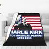 Charlie Kirk Shoot Blanket Quality Super Warm  Bedding Throws Winter Girls Boys Couch Chair Fashion Bedspread