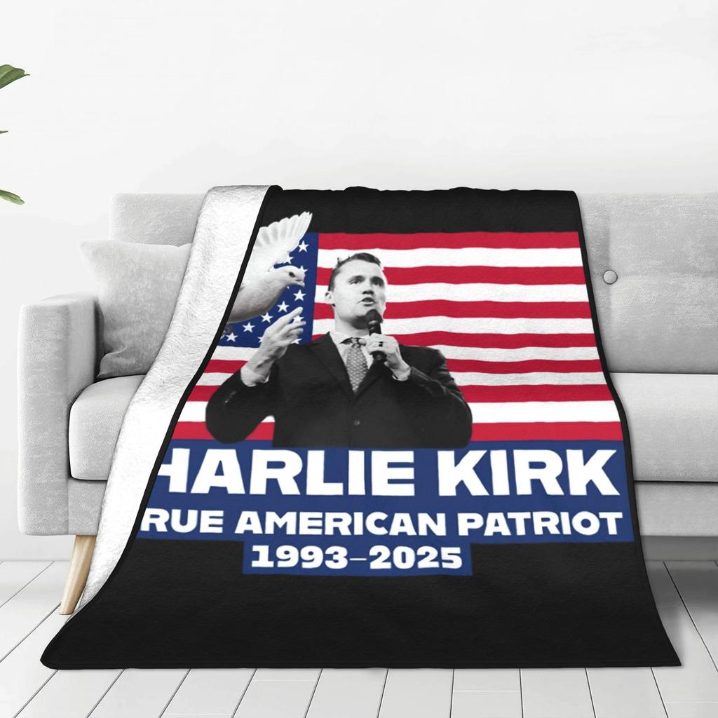 Charlie Kirk Shoot Blanket Quality Super Warm  Bedding Throws Winter Girls Boys Couch Chair Fashion Bedspread