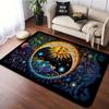 Mysteriöser Sonne und Mond Bereichsteppich Maschinenwaschbare Flanellteppiche Rutschfeste Bodenmatte für Schlafzimmer Wohnzimmer Heimdekor Sofa Teppich