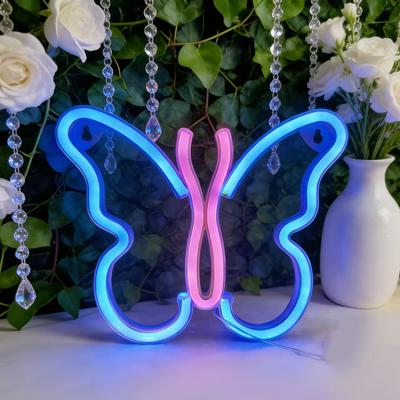 Creative LED Neon Butterfly Night Light for Bedroom Decor