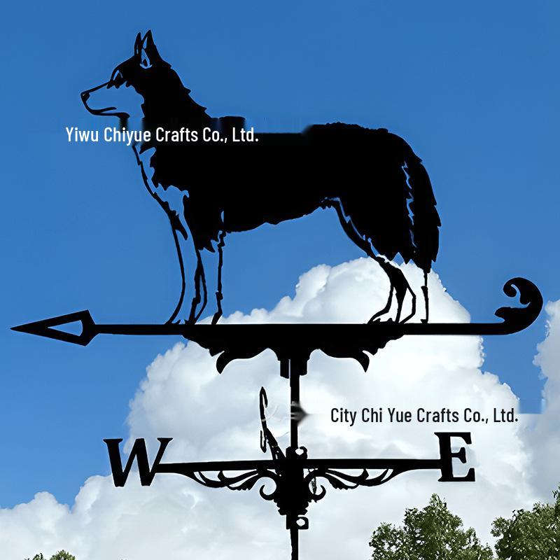 Weather Vane Ornament: Outdoor Wrought Iron Spray-Painted Roof Decoration Metal Craft