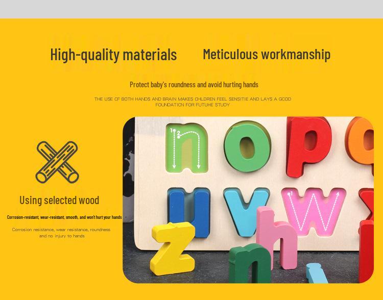 Wooden Kids' Digital Letter & Shape Matching Puzzle Board