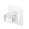 2pcs Perforated Transparent Mop Holder Clip Toilet Broom Storage Rack Wall Mounted Strong Hook