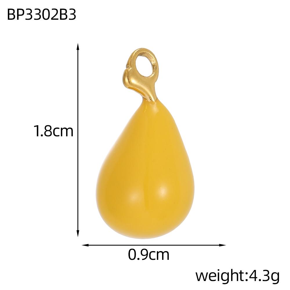 CARLIDANA Fruit Series Charm Enamel Stainless Steel Gold Plated Oil Drop Ice Cream Pendant for DIY Jewelry Necklace Making