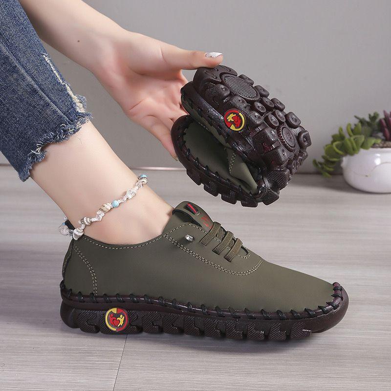 

Мягкие оксфорды на шнуровке для женщин, ортопедические лоферы женские, однотонные, амортизирующие, для вождения, балетки, обувь из искусственной кожи слипоны для пожилой мамы 36 армия зеленый