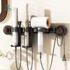 Plastic Suction Cup Hair Dryer Holder Movable Wall Mounted Curling Iron Holder Space Saving Large Capacity Toilet Blower Holder