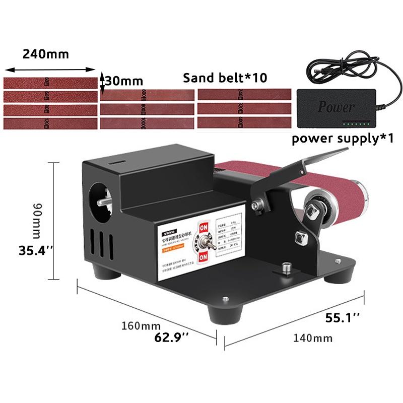 24V-8.5A 250W Multifunctional Grinder Mini Electric Belt Sander DIY Polishing Grinding Machine 30-240mm