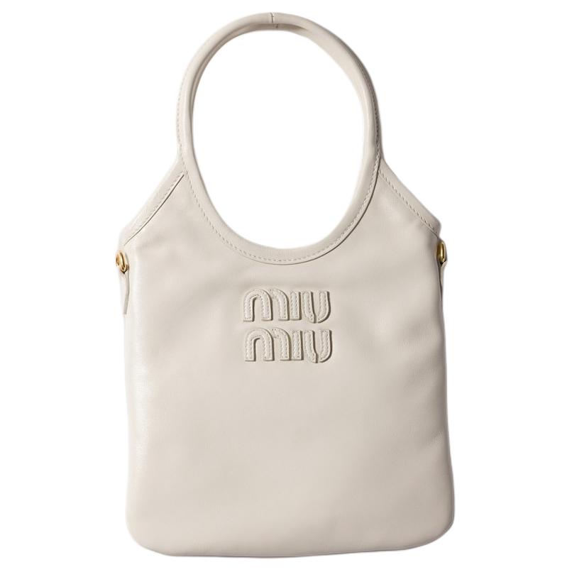 

MIU MIU Ivy Logo Tote Bag Women Tote Bags White 5BA281_2IEO_F0009_V_OLI Basic Set (Bag+Dust Bag)