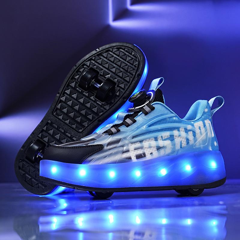 Factory Skates Boys Runaway Shoes Girls Children Invisible Roller Skates Adult Charging Flashing Ultra Light Wheel Shoes